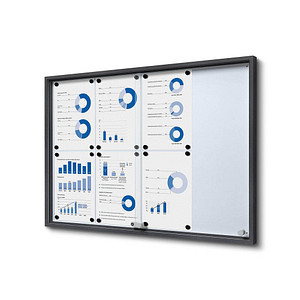 Showdown® Displays Schaukasten SLIM grau 8x DIN A4 von Showdown® Displays