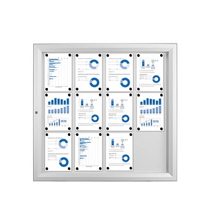 Showdown® Displays Schaukasten T silber 12x DIN A4 von Showdown® Displays