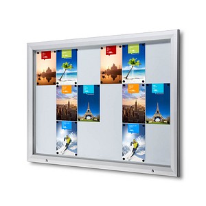 Showdown® Displays Schaukasten T silber 18x DIN A4 von Showdown® Displays