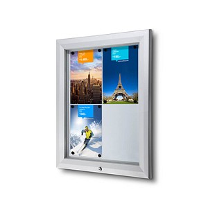 Showdown® Displays Schaukasten T silber 4x DIN A4 von Showdown® Displays