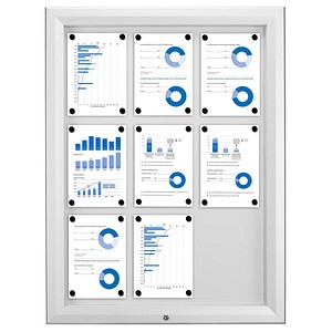 Showdown® Displays Schaukasten T silber 9x DIN A4 von Showdown® Displays