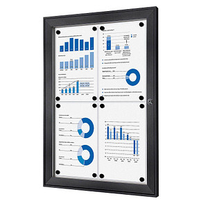 Showdown® Displays Schaukasten grau 4x DIN A4 von Showdown® Displays