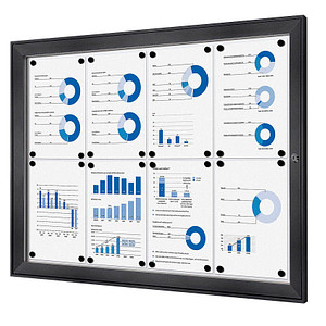 Showdown® Displays Schaukasten grau 8x DIN A4 von Showdown® Displays