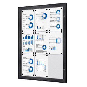 Showdown® Displays Schaukasten grau 9x DIN A4 von Showdown® Displays