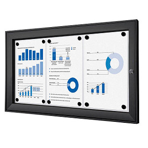 Showdown® Displays Schaukasten schwarz 3x DIN A4 von Showdown® Displays