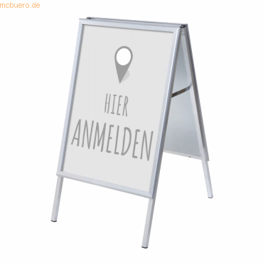 Showdown Kundenstopper A1 Set ZPA1G32MEI253 Hier Anmelden grau deutsch von Showdown