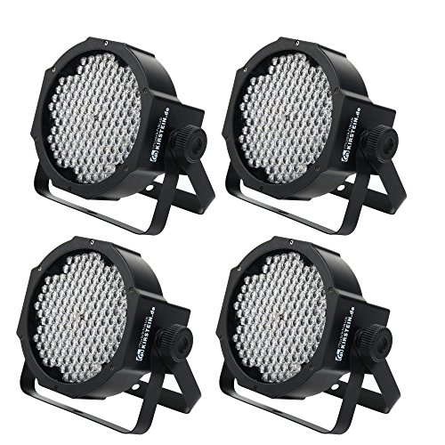 4x Showlite FLP-144 Flatline Panel LED Scheinwerfer (PAR Strahler, Discolicht, Bühnenbeleuchtung, Lampe, 144 LED/RBG mixing, Anschlüsse: DMX In/Out, 6 DMX Modi) von Showlite