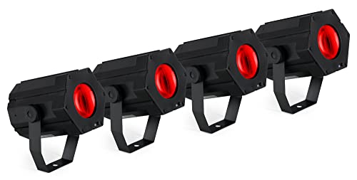 Showlite BL-8 USB-Burst Partylight 4x Set - kleine Effektstrahler für Party, Bar und mobile DJs - Stromversorgung über USB-Netzteil - mit Mikrofon für Musiksteuerung - Kunststoffgehäuse von Showlite