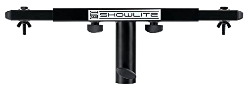 Showlite SAT-02 T Dual Quertraverse (Querträger für 2 Scheinwerfer, aufsteckbar auf 35 mm Stativrohr, Stahl) schwarz von Showlite