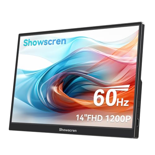 Showscren Tragbarer Monitor 14 Zoll 1920 x 1200P 60 Hz 400/cd Helligkeit 99% sRGB mit Lautsprecher HDMI USB-C Monitore für Laptop PC Telefon Xbox PS3/4/5 Raspberry Pi, tragbar Bildschirm erweitern Showscren Tragbarer Monitor 14 Zoll 1920 x 1200P 60 Hz 400/cd Helligkeit 99% sRGB mit Lautsprecher HDMI USB-C Monitore für Laptop PC Telefon Xbox PS3/4/5 Raspberry Pi, tragbar Bildschirm erweitern von Showscren