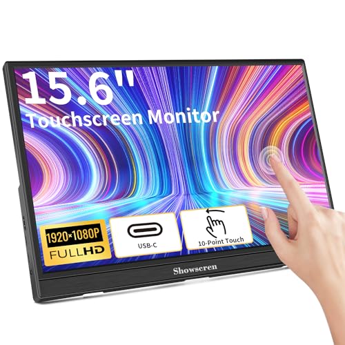 Showscren Tragbarer Touchscreen-Monitor 15,6 Zoll, FHD 1920 x 1080p-Display 60 Hz 100% sRGB mit Lautsprecher, integriertem Ständer, HDMI-USB-C-Erweiterung, Laptop-Monitore für Switch, Xbox-Computer Showscren Tragbarer Touchscreen-Monitor 15,6 Zoll, FHD 1920 x 1080p-Display 60 Hz 100% sRGB mit Lautsprecher, integriertem Ständer, HDMI-USB-C-Erweiterung, Laptop-Monitore für Switch, Xbox-Computer von Showscren