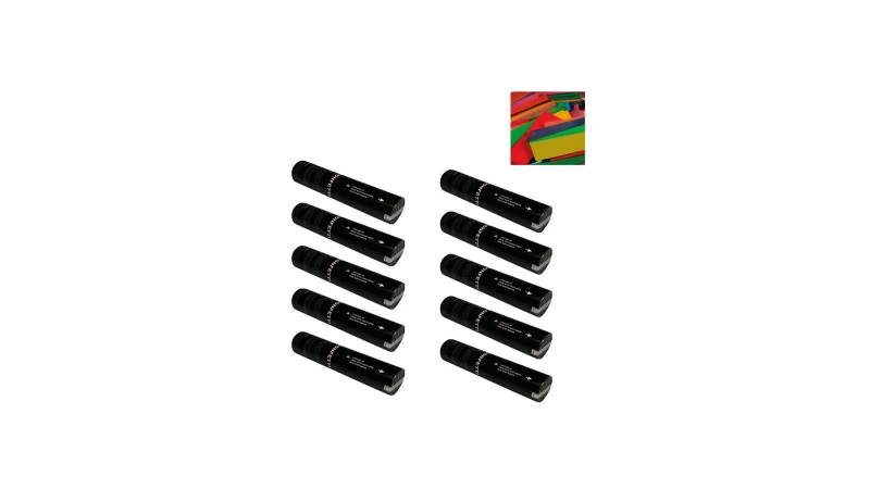 10x Showgear Handbetriebener Konfetti Shooter 28cm - Mehrfarbig Set von Showtec