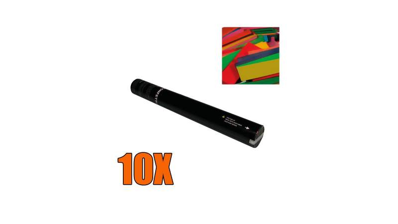 10xShowtec Handheld Confetti Shooter Konfetti Kanone 50cm - Bunt Set von Showtec