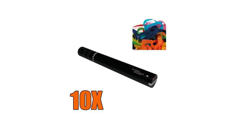 10xShowtec Handheld Luftschlangen Confetti Shooter Konfetti Kanone 50cm - Bunt Set von Showtec