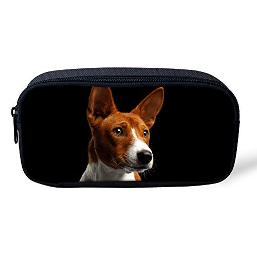 Showudesigns Basenji Federmäppchen, mit Hundemotiv, Schreibwarenbeutel, für Schule, Stiftehalter, Aufbewahrung für Kinder, Münzgeld, groß von Showudesigns