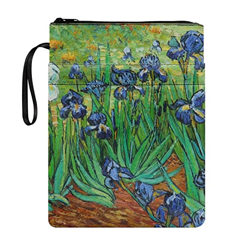 Showudesigns Irises Van Gogh Buchhüllen für Hardcover, Buchschutz, langlebige Buchhüllen-Tasche für Taschenbücher, Tagebuch, Tagebuch, Lernzubehör von Showudesigns