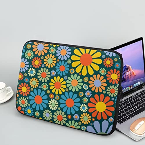 Showudesigns Laptoptasche für Damen, mit bunten Blumen, leicht, Neopren, Laptop-Schutzhülle, 15 Zoll, geeignet als Geschenk für Freunde, Tablet-Tasche, Grün von Showudesigns