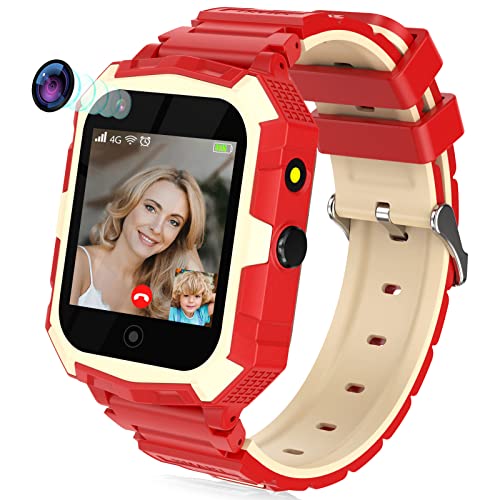 Mingfuxin 4G Kinder Smart Watch für Jungen Mädchen, Wasserdichtes Smartwatch-Telefon mit GPS-Tracker WiFi-Videoanruf SOS-Kamera-Armbanduhr für Kinder 3-14 Geburtstag Weihnachten Geschenke von ShowyLive