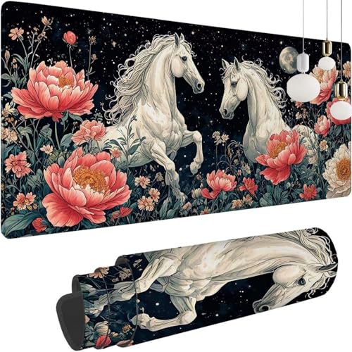 Blume Pferd Mauspad XXL 900x500x3mm, Speed Gaming Mousepad, Schreibtischunterlage mit Rutschfester Gummibasis,Großer Erweiterter Schreibtisch Schutz Mauspad,Gaming Zubehör für office Zimmer Deko Z-255 Blume Pferd Mauspad XXL 900x500x3mm, Speed Gaming Mousepad, Schreibtischunterlage mit Rutschfester Gummibasis,Großer Erweiterter Schreibtisch Schutz Mauspad,Gaming Zubehör für office Zimmer Deko Z-255 von Shozhoo