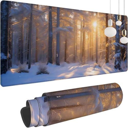 Gaming Mauspad Sonnenuntergang Schnee, Mousepad XXL 700x400x3mm, Tischunterlage Large Size, Stabiler Halt auf glatten Oberflächen, Verbessert Präzision und Geschwindigkeit für Home Zimmer Deko Z-340 Gaming Mauspad Sonnenuntergang Schnee, Mousepad XXL 700x400x3mm, Tischunterlage Large Size, Stabiler Halt auf glatten Oberflächen, Verbessert Präzision und Geschwindigkeit für Home Zimmer Deko Z-340 von Shozhoo