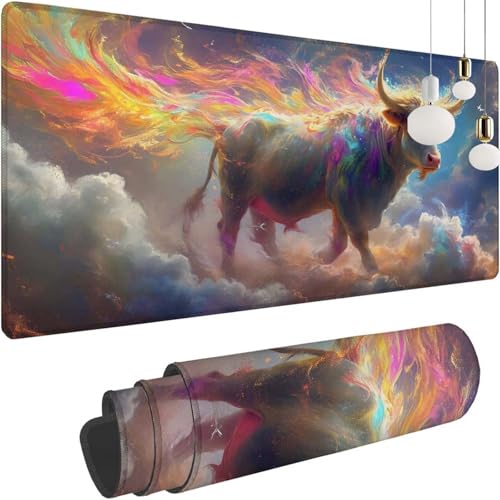 Groß Gaming Mauspad Traum Ochse, Mousepad XXL 700x400x3mm, Tischunterlage Large Size, Stabiler Halt auf glatten Oberflächen, Verbessert Präzision und Geschwindigkeit für Office Home Zimmer Deko Z-364 Groß Gaming Mauspad Traum Ochse, Mousepad XXL 700x400x3mm, Tischunterlage Large Size, Stabiler Halt auf glatten Oberflächen, Verbessert Präzision und Geschwindigkeit für Office Home Zimmer Deko Z-364 von Shozhoo