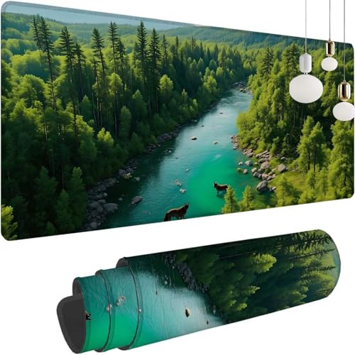 Groß Gaming Mauspad Wald Landschaft, Mousepad XXL 600x300x3mm, Tischunterlage Large Size, Stabiler Halt auf glatten Oberflächen, Verbessert Präzision und Geschwindigkeit für Office Zimmer Deko Z-406 Groß Gaming Mauspad Wald Landschaft, Mousepad XXL 600x300x3mm, Tischunterlage Large Size, Stabiler Halt auf glatten Oberflächen, Verbessert Präzision und Geschwindigkeit für Office Zimmer Deko Z-406 von Shozhoo