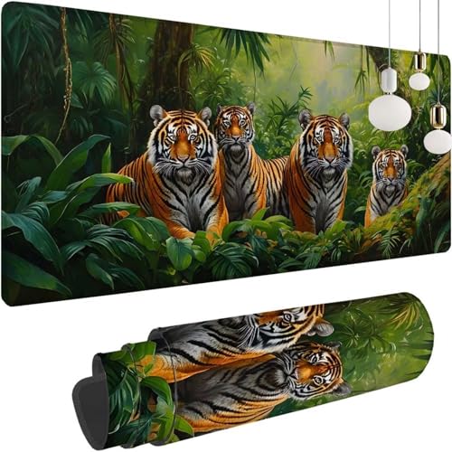 Groß Gaming Mauspad Wald Tiger, Mousepad XXL 900x400x3mm, Tischunterlage Large Size, Stabiler Halt auf glatten Oberflächen, Verbessert Präzision und Geschwindigkeit für Office Home Zimmer Deko Z-408 Groß Gaming Mauspad Wald Tiger, Mousepad XXL 900x400x3mm, Tischunterlage Large Size, Stabiler Halt auf glatten Oberflächen, Verbessert Präzision und Geschwindigkeit für Office Home Zimmer Deko Z-408 von Shozhoo