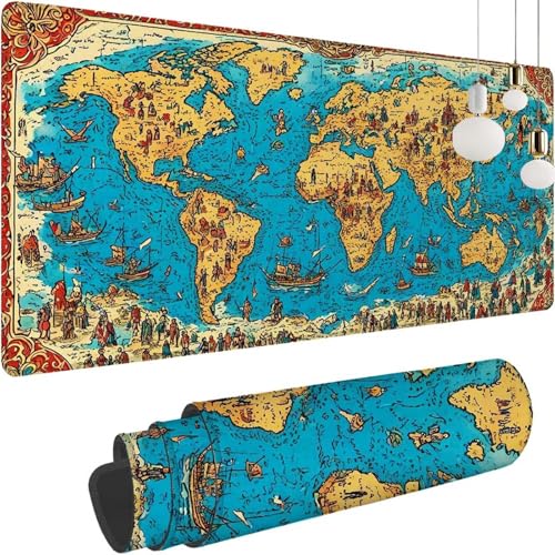 Groß Gaming Mauspad Weltkarte, Mousepad XXL 900x400x3mm, Tischunterlage Large Size, Stabiler Halt auf glatten Oberflächen, Verbessert Präzision und Geschwindigkeit für Office Home Zimmer Deko Z-429 Groß Gaming Mauspad Weltkarte, Mousepad XXL 900x400x3mm, Tischunterlage Large Size, Stabiler Halt auf glatten Oberflächen, Verbessert Präzision und Geschwindigkeit für Office Home Zimmer Deko Z-429 von Shozhoo