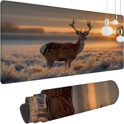 REH Sonnenuntergang Mauspad XXL 700x300x3mm, Speed Gaming Mousepad, Schreibtischunterlage mit Rutschfester Gummibasis, Großer Schreibtisch Schutz Mauspad, Gaming Zubehör für Office Zimmer Deko Z-301 REH Sonnenuntergang Mauspad XXL 700x300x3mm, Speed Gaming Mousepad, Schreibtischunterlage mit Rutschfester Gummibasis, Großer Schreibtisch Schutz Mauspad, Gaming Zubehör für Office Zimmer Deko Z-301 von Shozhoo