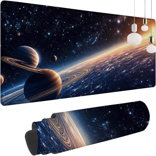 Sonnenuntergang Stern Mauspad XXL 1400x600x3mm, Speed Gaming Mousepad, Schreibtischunterlage mit Rutschfester Gummibasis, Großer Schreibtisch Schutz Mauspad,Gaming Zubehör für office Zimmer Deko Z-310 von Shozhoo