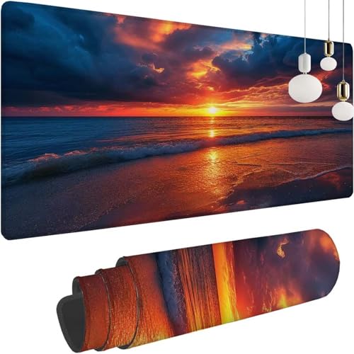 Sonnenuntergang Strand Mauspad XXL 900x500x3mm, Speed Gaming Mousepad, Schreibtischunterlage mit Rutschfester Gummibasis, Großer Schreibtisch Schutz Mauspad,Gaming Zubehör für office Zimmer Deko Z-333 Sonnenuntergang Strand Mauspad XXL 900x500x3mm, Speed Gaming Mousepad, Schreibtischunterlage mit Rutschfester Gummibasis, Großer Schreibtisch Schutz Mauspad,Gaming Zubehör für office Zimmer Deko Z-333 von Shozhoo