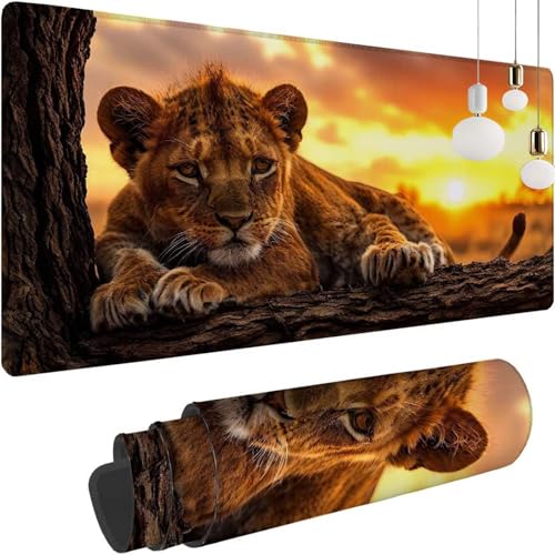 Sonnenuntergang Tiger Mauspad XXL 700x300x3mm, Speed Gaming Mousepad, Schreibtischunterlage mit Rutschfester Gummibasis, Großer Schreibtisch Schutz Mauspad, Gaming Zubehör für office Zimmer Deko Z-323 Sonnenuntergang Tiger Mauspad XXL 700x300x3mm, Speed Gaming Mousepad, Schreibtischunterlage mit Rutschfester Gummibasis, Großer Schreibtisch Schutz Mauspad, Gaming Zubehör für office Zimmer Deko Z-323 von Shozhoo