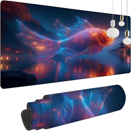 Traum Fisch Mauspad XXL 1400x600x3mm, Speed Gaming Mousepad, Schreibtischunterlage mit Rutschfester Gummibasis, Großer Erweiterter Schreibtisch Schutz Mauspad, Gaming Zubehör für Zimmer Deko Z-373 Traum Fisch Mauspad XXL 1400x600x3mm, Speed Gaming Mousepad, Schreibtischunterlage mit Rutschfester Gummibasis, Großer Erweiterter Schreibtisch Schutz Mauspad, Gaming Zubehör für Zimmer Deko Z-373 von Shozhoo