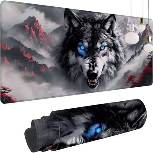 Wolf Tier Mauspad XXL 700x300x3mm, Speed Gaming Mousepad, Schreibtischunterlage mit Rutschfester Gummibasis, Großer Erweiterter Schreibtisch Schutz Mauspad, Gaming Zubehör für office Zimmer Deko Z-294 Wolf Tier Mauspad XXL 700x300x3mm, Speed Gaming Mousepad, Schreibtischunterlage mit Rutschfester Gummibasis, Großer Erweiterter Schreibtisch Schutz Mauspad, Gaming Zubehör für office Zimmer Deko Z-294 von Shozhoo
