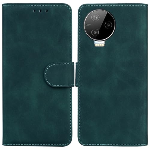 ShuiSu Schutzhülle aus veganem Leder für Infinix Note 12 2023, Schutzhülle mit bequemem Material, Dual-Magnetverschluss, Ständerfunktion, Kartenfächer (TG1), Grün von ShuiSu