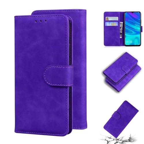 ShuiSu Veganes Leder Wallet Case für Huawei P Smart 2019 / Honor 10 Lite, Schutzhülle Flip Cover mit angenehmem Material Dual Magnetverschluss Kickstand Funktion Kartenfächer (TG1) - Lila von ShuiSu