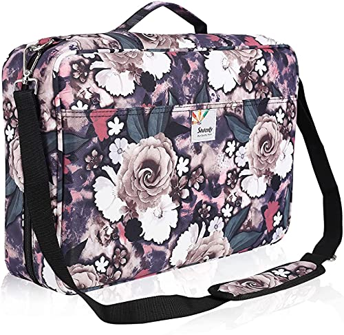 Shulaner 480 Federmäppchen für 480 bis 484 Buntstifte oder 320-Farben-Gelschreiber großer Kapazität Bleistiftetui Pencil Case mit Reißverschlussverschluss Nylon Federmappe - Grau Rose von Shulaner