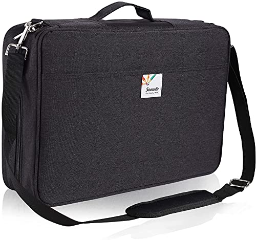 Shulaner 480 Federmäppchen für 480 bis 484 Buntstifte oder 320-Farben-Gelschreiber großer Kapazität Bleistiftetui Pencil Case mit Reißverschlussverschluss Nylonstif Federmappe - Schwarz von Shulaner
