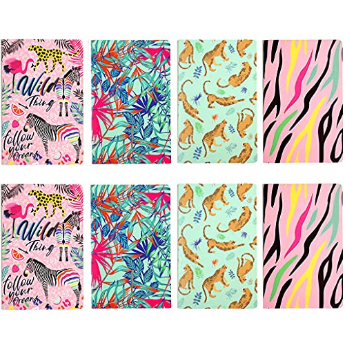 Shulaner Notizbuch B5 Liniert Softcover, 32 Blatt (64 Seiten), Journal Notizbücher Notizblock Niedlich Schreibhefte Notebook Notepad, 8er-Pack - Wald von Shulaner