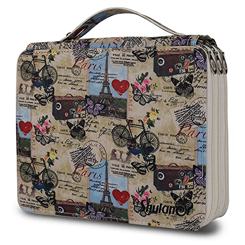 Shulaner Pencil Case 120 Slots mit 3 Reißverschluss, Schmetterlinge und Fahrräder Muster Bleistift Tasche, Wasserdichtes Nylon-Polyamid Federmäppchen 120 Slots Pencil Case - Gelb von Shulaner