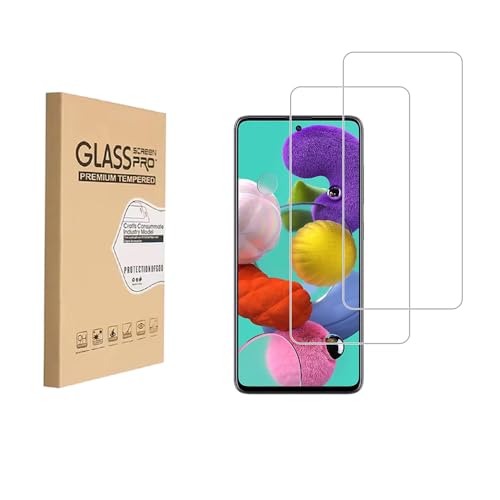 (2 Pack) Entwickelt für Samsung Galaxy A51 Displayschutz Schutzglas Schutzfolie aus gehärtetem Glas 9H Anti-Scratch HD Clear Bubble Free von Shunwige