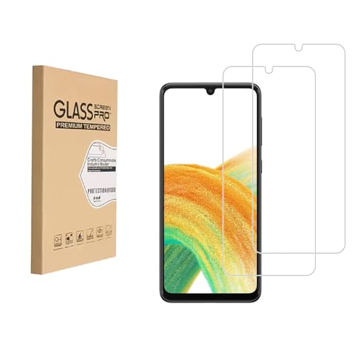 (2 Stück) Entwickelt für Samsung Galaxy A33 Temperiertes Glas-Bildschirmschutzfolie 9H Anti-Kratz HD klar Blasenfrei von Shunwige