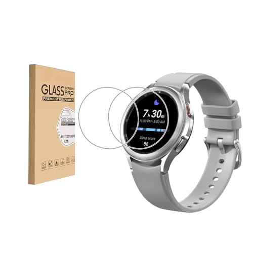 [2er Pack] Displayschutzfolie für Samsung Galaxy Watch 4 Classic (42mm), High Definition Tempered Film, 9H Härte, kratzfest, berührungsempfindlich, Fallschutz von Shunwige