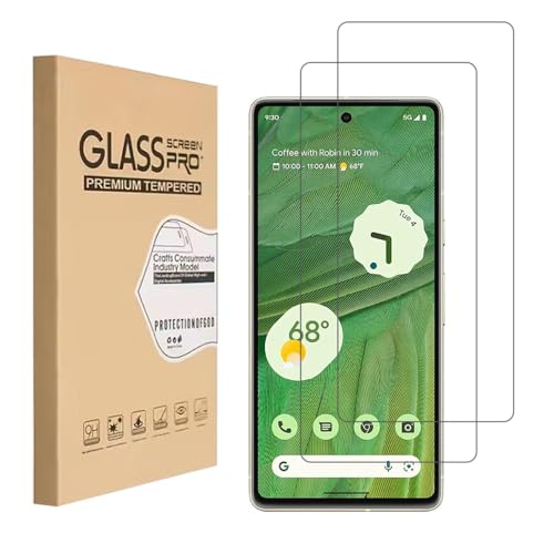 Shunwige (2 Stück) Entwickelt für Google Pixel 7a Temperiertes Glas-Bildschirmschutz 9H Anti-Kratz HD Blasenfrei 0,33 mm einfache Installation von Shunwige