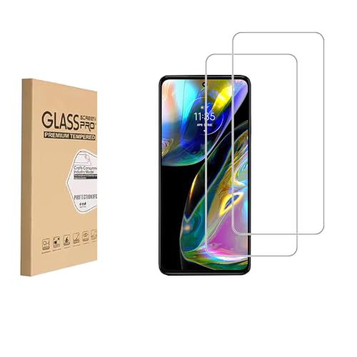 Shunwige [2 PCS] Displayschutzfolie aus gehärtetem Glas, entwickelt für Moto G82, gehärtetes Glas/Kratzfest/Nur Displaybereich abdecken von Shunwige