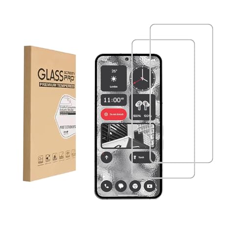 Shunwige [2 PCS] Displayschutzfolie aus gehärtetem Glas, entwickelt für Nothing Handy(2),Gehärtetes Glas/Kratzfest/Nur Anzeigebereich abdecken von Shunwige
