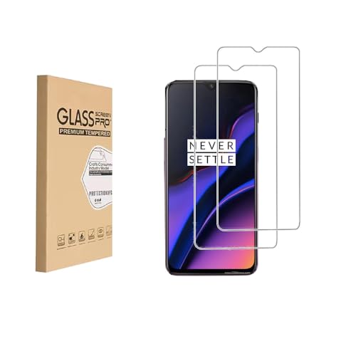 Shunwige [2 PCS] Gehärteter Glas-Bildschirmschutz,Designed für OnePlus 6T, gehärtetes Glas/kratzfest/nur Displaybereich abdecken von Shunwige