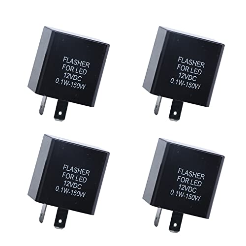 4 Stücke Universal 12V 2 Polig Blinkrelais, Auto Motorrad Elektronische LED Blinker Licht Relais, Relais mit Regler-Blinker Blinken, Geschwindigkeit Einstellbar von ShuoHui