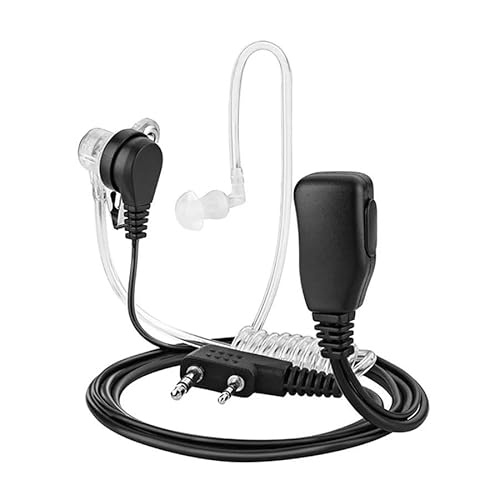 Kenwood Security Headset Funkgerät Ohrhörer Kopfhörer Schallschlauch Mikrofon - 2 -Pin 2,5mm 3,5mm Klinke Metall Clips von ShuoHui