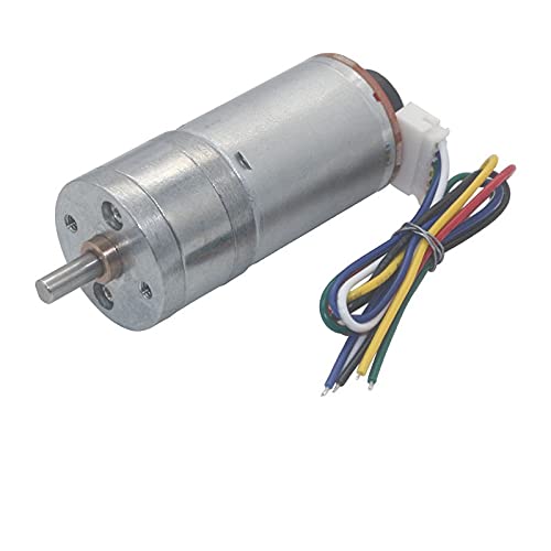 Dc Motor,Motor,Elektromotor 6V 12V 24V hoher Drehmoment Elektromotor DC-Getriebemotor mit Codierer(77RPM,6V) von Shupiquant